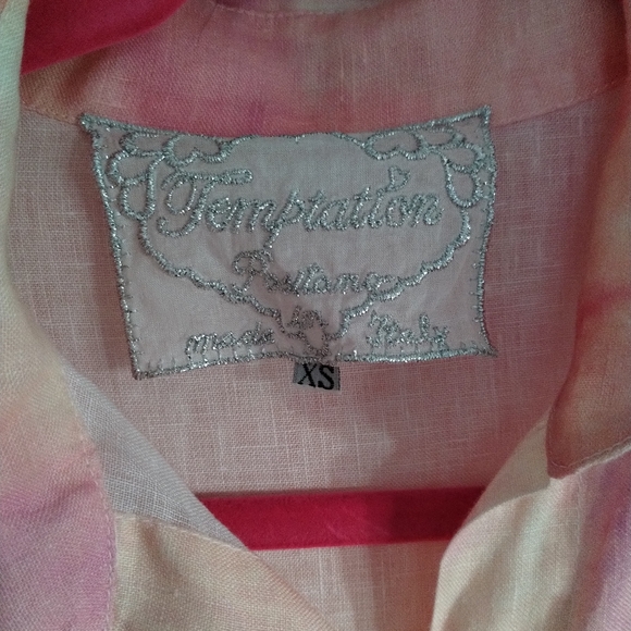Temptation Positano Linen Button Down Shirt XS - Picture 3 of 5